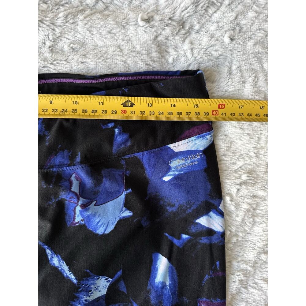 Calvin Klein Performance Wick Capri Leggings Women's XL Black Floral Print - Picture 7 of 8